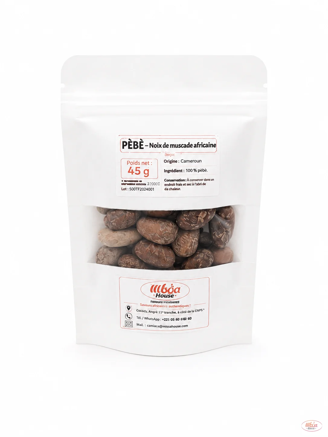 Pèbè — Noix de muscade africaine — Sachet petit