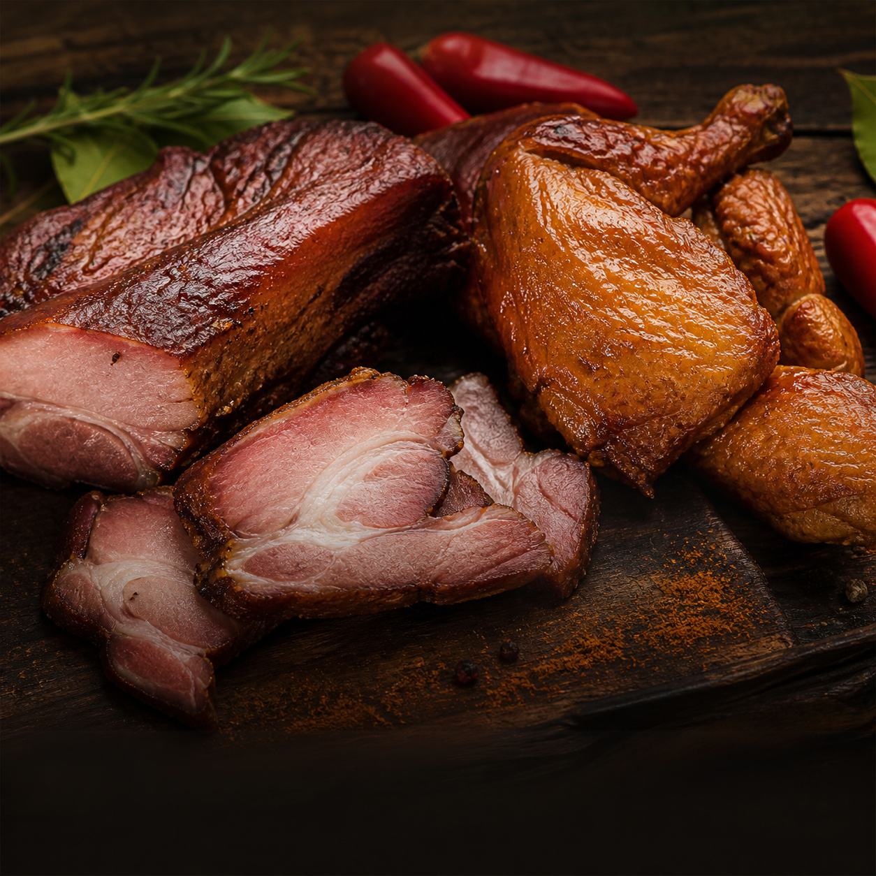 Porc fumé épicé